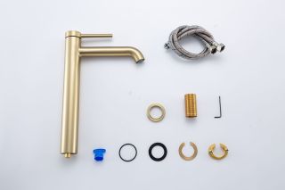 Смеситель для раковины Gappo G1006-23 золотой сатин